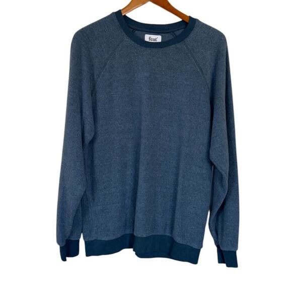 NWT Feat BlanketBlend‎ Sweatshirt Unisex Large Blue Loungwear Casual Crewneck - Picture 1 of 8
